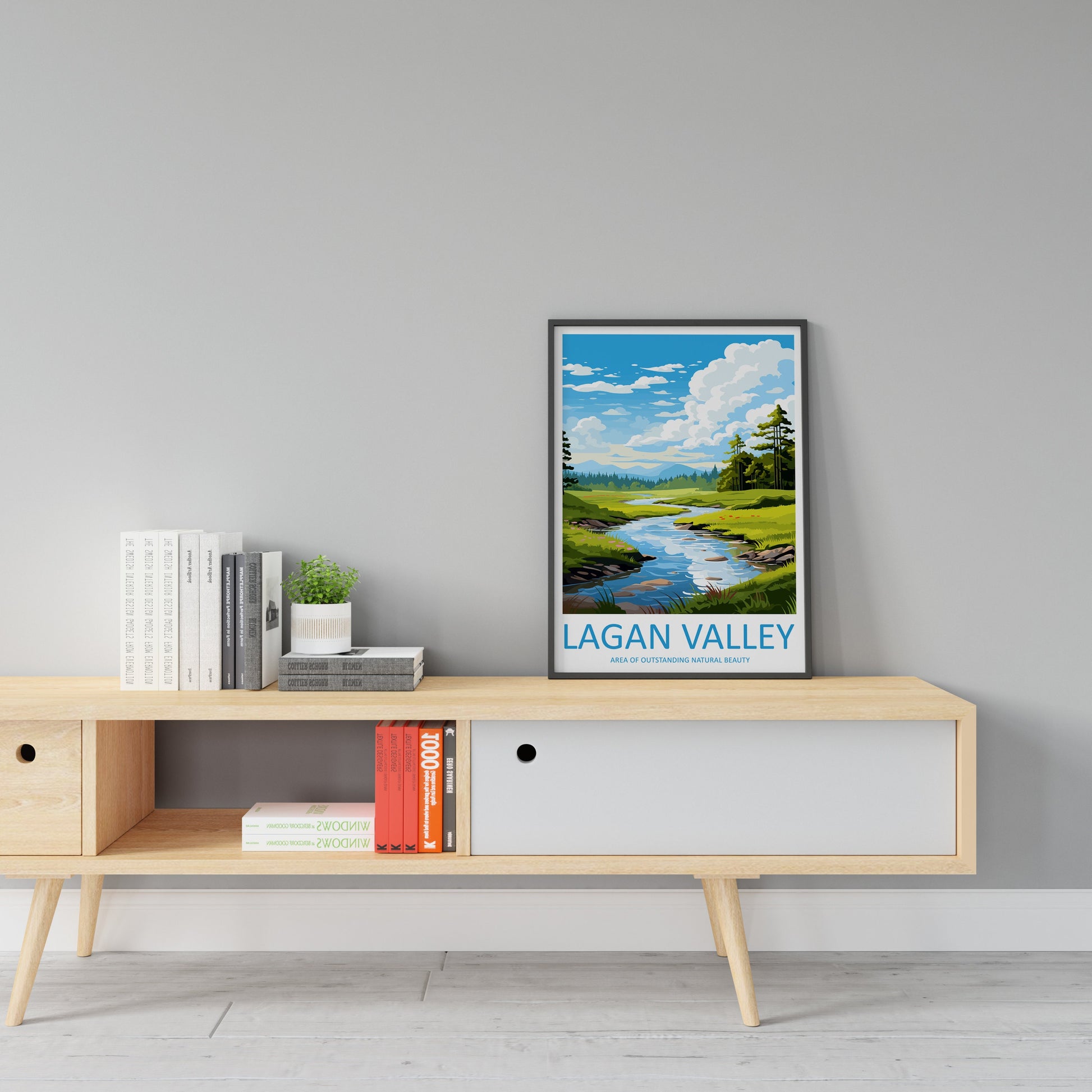 Lagan Valley Travel Print Wall Art Lagan Valley Wall Hanging Home Decor Lagan Valley Gift Art Lovers Wall Art AONB Print Travel Poster