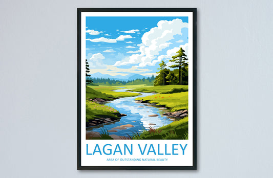Lagan Valley Travel Print Wall Art Lagan Valley Wall Hanging Home Decor Lagan Valley Gift Art Lovers Wall Art AONB Print Travel Poster