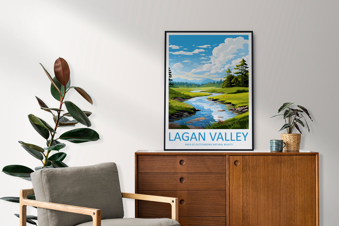 Lagan Valley Travel Print Wall Art Lagan Valley Wall Hanging Home Decor Lagan Valley Gift Art Lovers Wall Art AONB Print Travel Poster