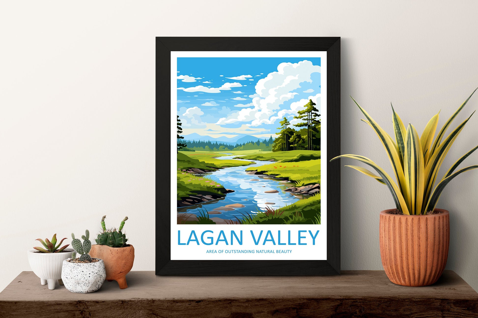 Lagan Valley Travel Print Wall Art Lagan Valley Wall Hanging Home Decor Lagan Valley Gift Art Lovers Wall Art AONB Print Travel Poster