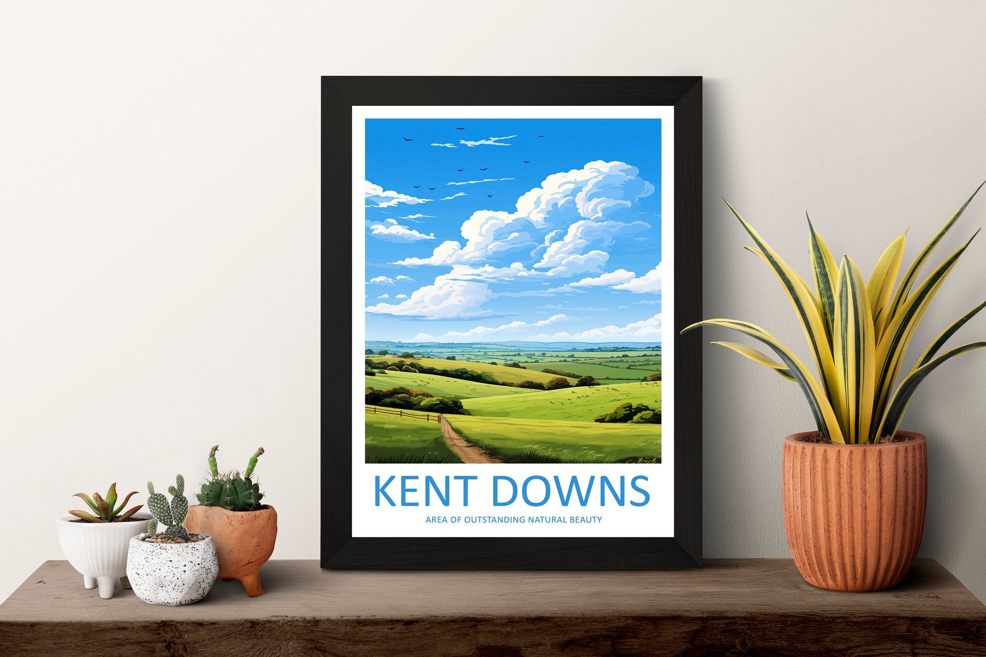 Kent Downs Travel Print Wall Art Kent Downs Wall Hanging Home Decor Kent Downs Gift Art Lovers Wall Art AONB Print Travel Poster