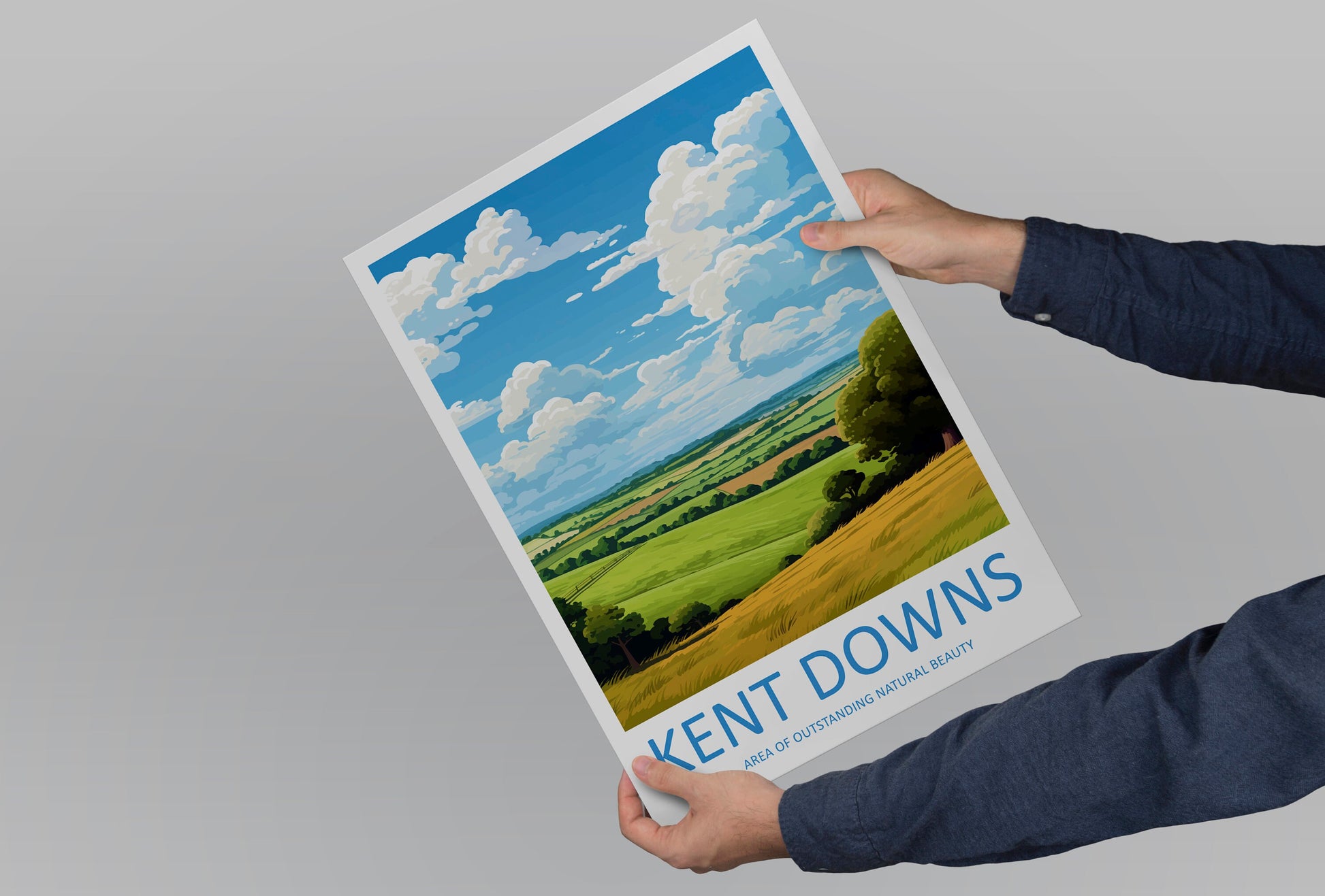 Kent Downs Travel Print Wall Art Kent Downs Wall Hanging Home Decor Kent Downs Gift Art Lovers Wall Art AONB Print Travel Poster