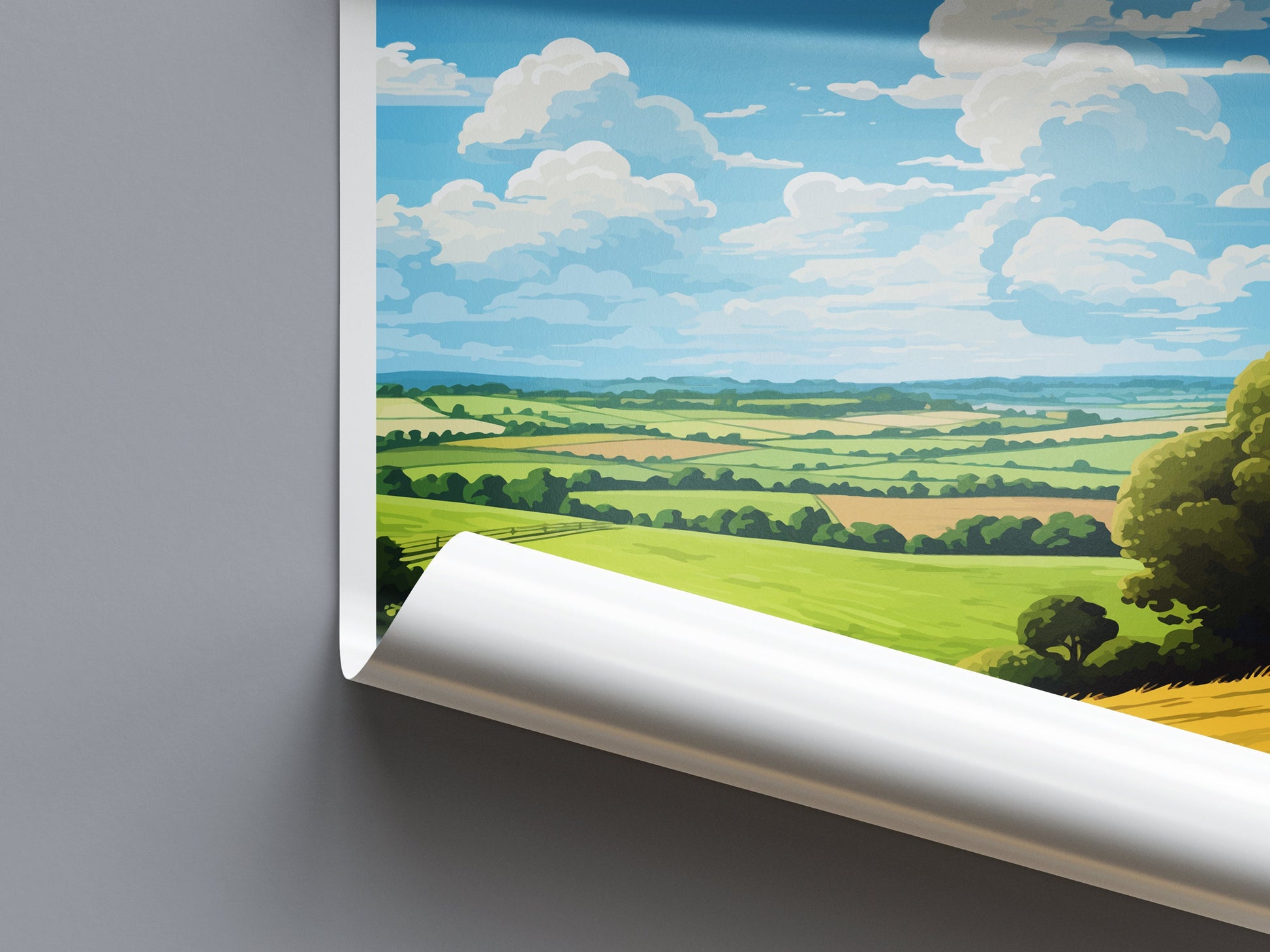 Kent Downs Travel Print Wall Art Kent Downs Wall Hanging Home Decor Kent Downs Gift Art Lovers Wall Art AONB Print Travel Poster