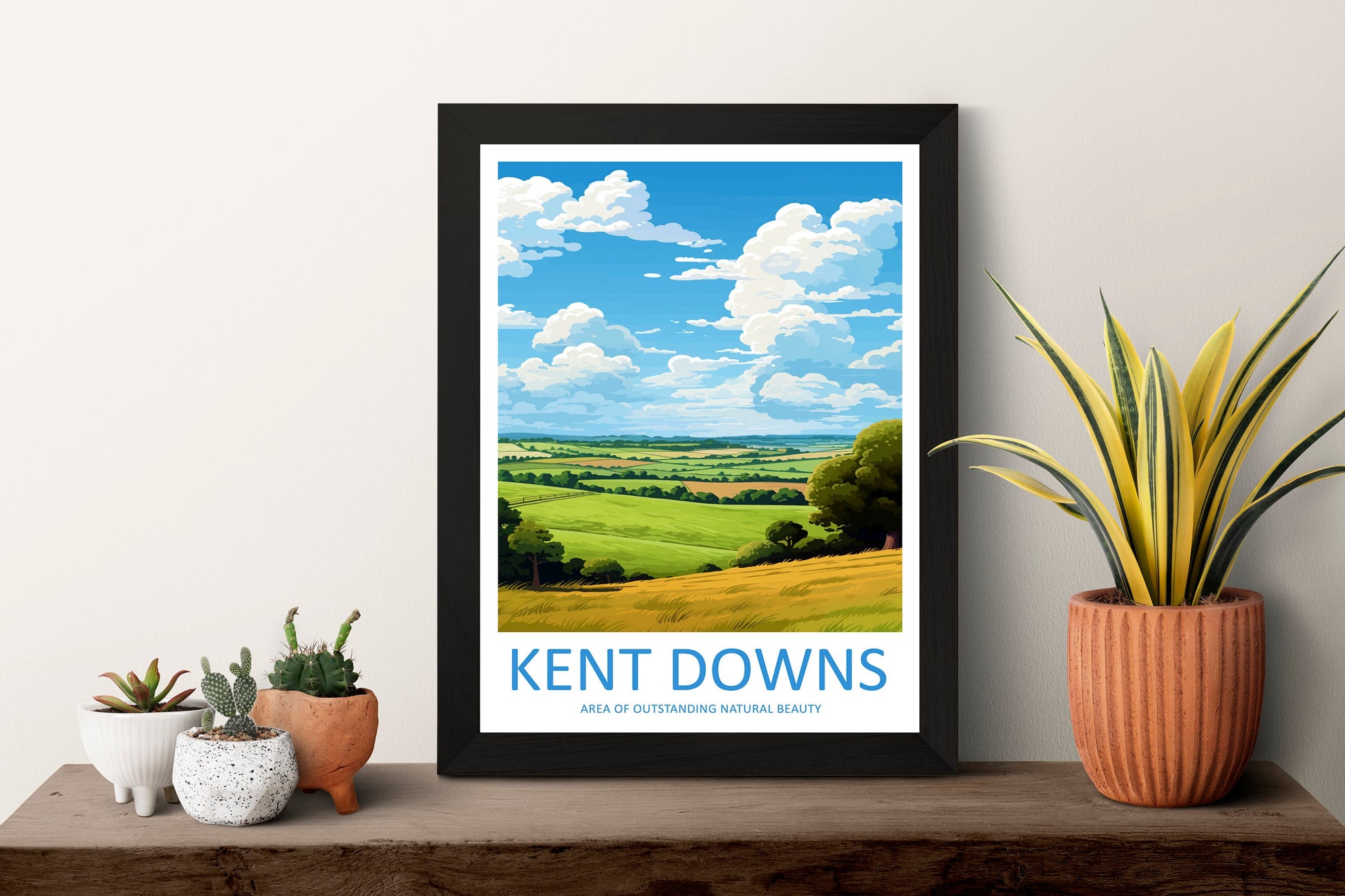 Kent Downs Travel Print Wall Art Kent Downs Wall Hanging Home Decor Kent Downs Gift Art Lovers Wall Art AONB Print Travel Poster