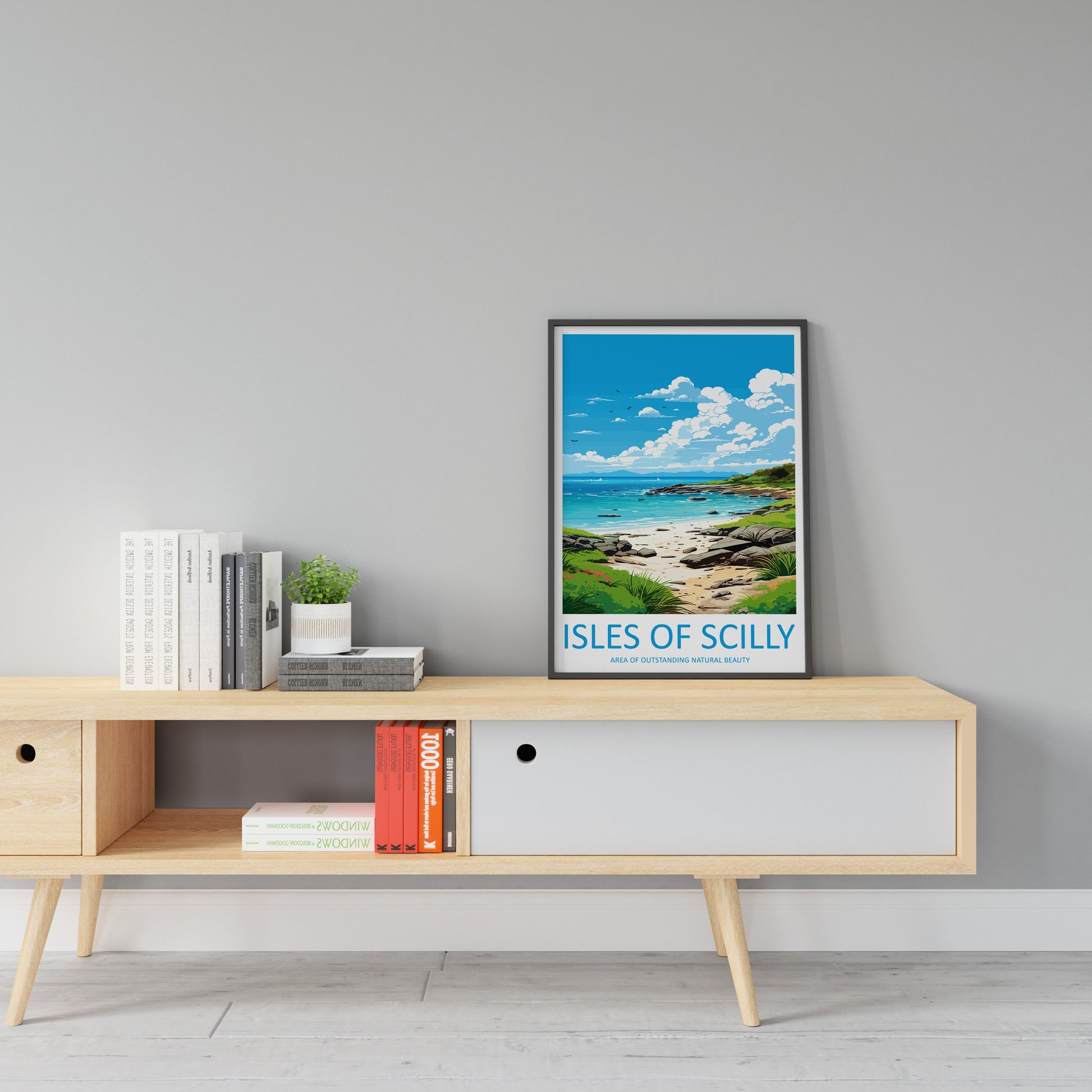 Isles Of Scilly Travel Print Wall Art Isles Of Scilly Wall Hanging Home Decor Isles Of Scilly Gift Art Lovers Wall Art AONB Print