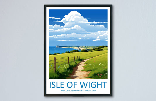 Isle Of Wight Travel Print Wall Art Isle Of Wight Wall Hanging Home Decor Isle Of Wight Gift Art Lovers Wall Art AONB Print