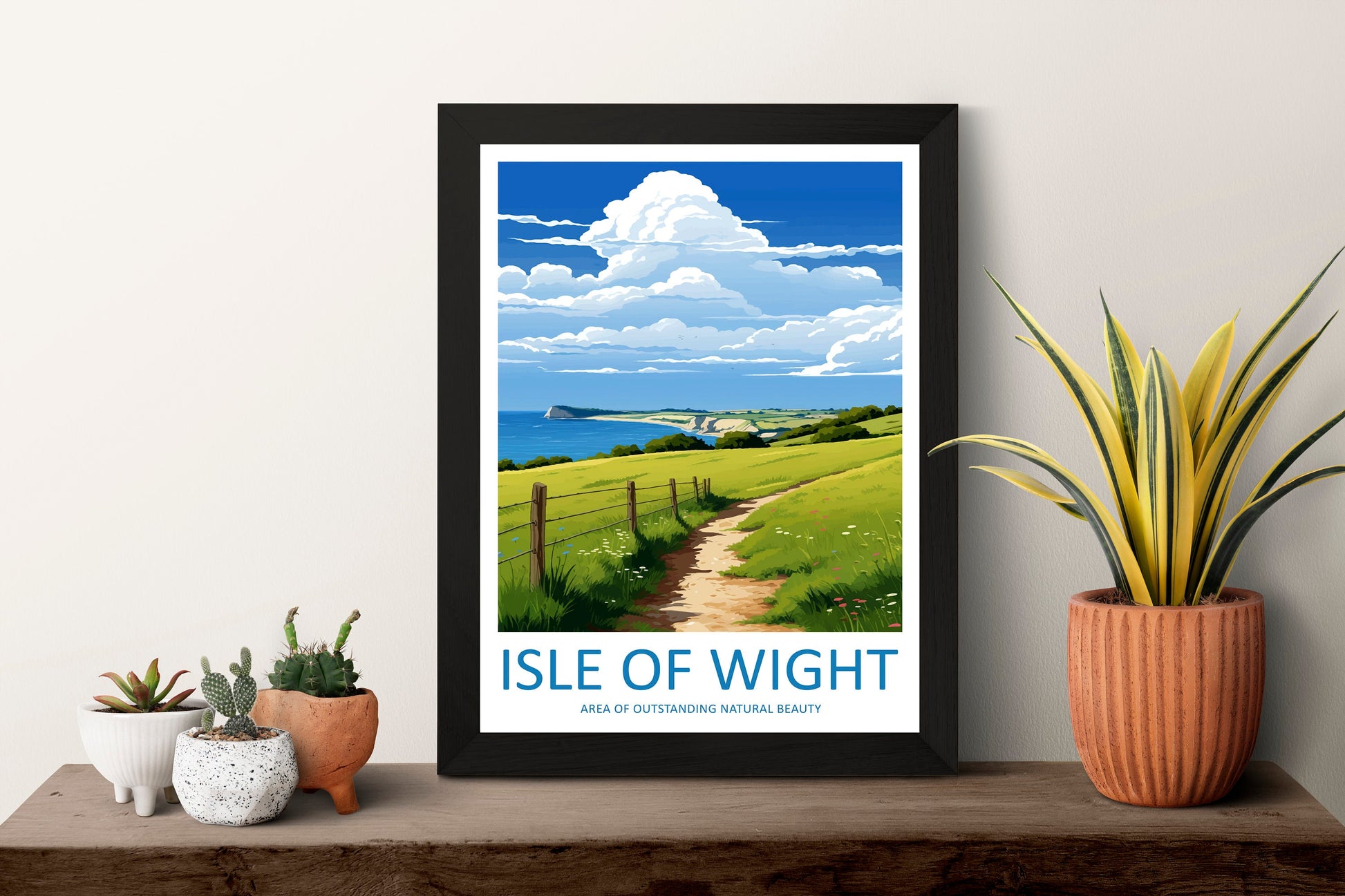 Isle Of Wight Travel Print Wall Art Isle Of Wight Wall Hanging Home Decor Isle Of Wight Gift Art Lovers Wall Art AONB Print