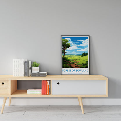 Forest Of Bowland Travel Print Wall Art Forest Of Bowland Wall Hanging Home Decor Forest Of Bowland Gift Art Lovers Wall Art AONB Print