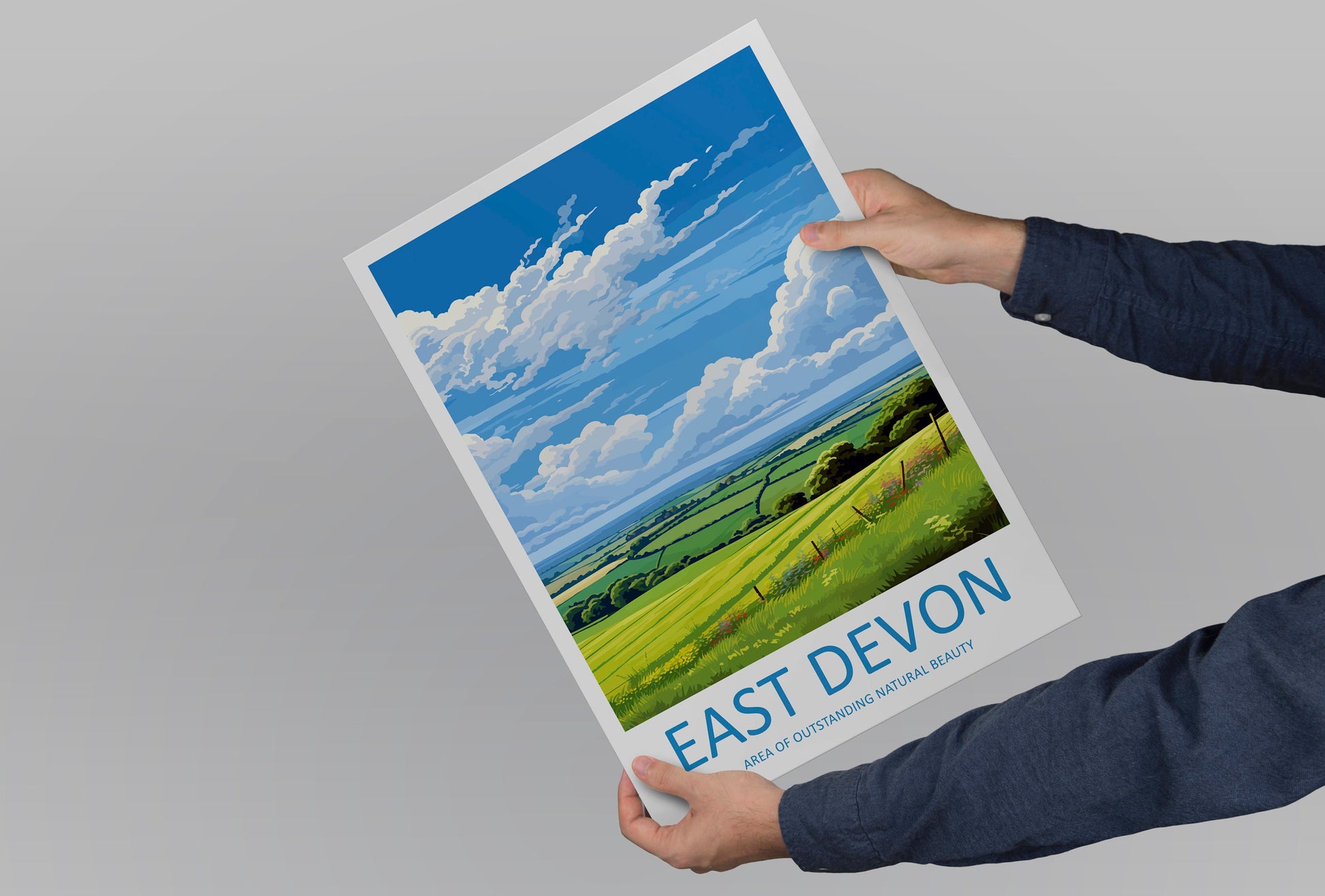 East Devon Travel Print Wall Art East Devon Wall Hanging Home Decor East Devon Gift Art Lovers Wall Art AONB Print