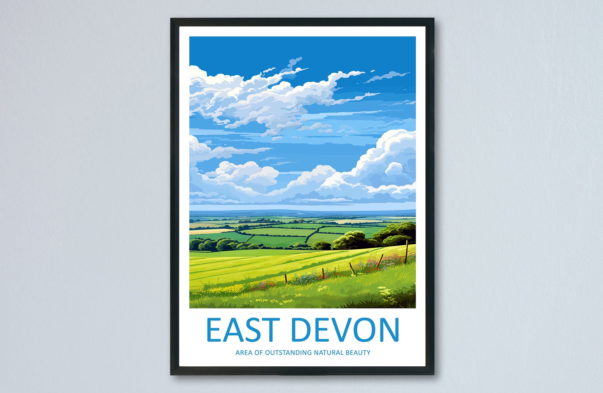 East Devon Travel Print Wall Art East Devon Wall Hanging Home Decor East Devon Gift Art Lovers Wall Art AONB Print