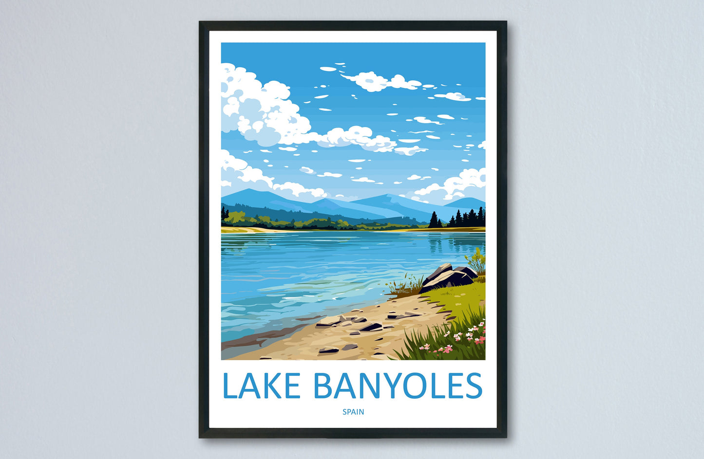 Lake Banyoles Travel Print Wall Art Lake Banyoles Wall Hanging Home Décor Lake Banyoles Gift Art Lovers Spain Art Lover Gift Ibiza Wall Déco