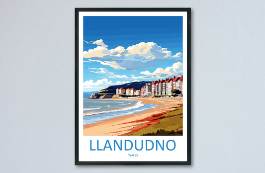 Llandudno Travel Print Wall Art Llandudno Wall Hanging Home Décor Llandudno Gift Art Lovers Welsh Art Lover Gift Wales Wall Art