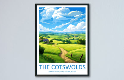Cotswolds Travel Print Wall Art Cotswolds Wall Hanging Home Decor Cotswolds Gift Art Lovers Wall Art AONB Print