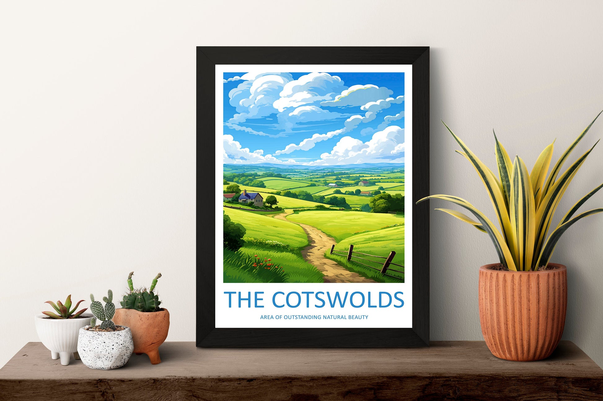 Cotswolds Travel Print Wall Art Cotswolds Wall Hanging Home Decor Cotswolds Gift Art Lovers Wall Art AONB Print