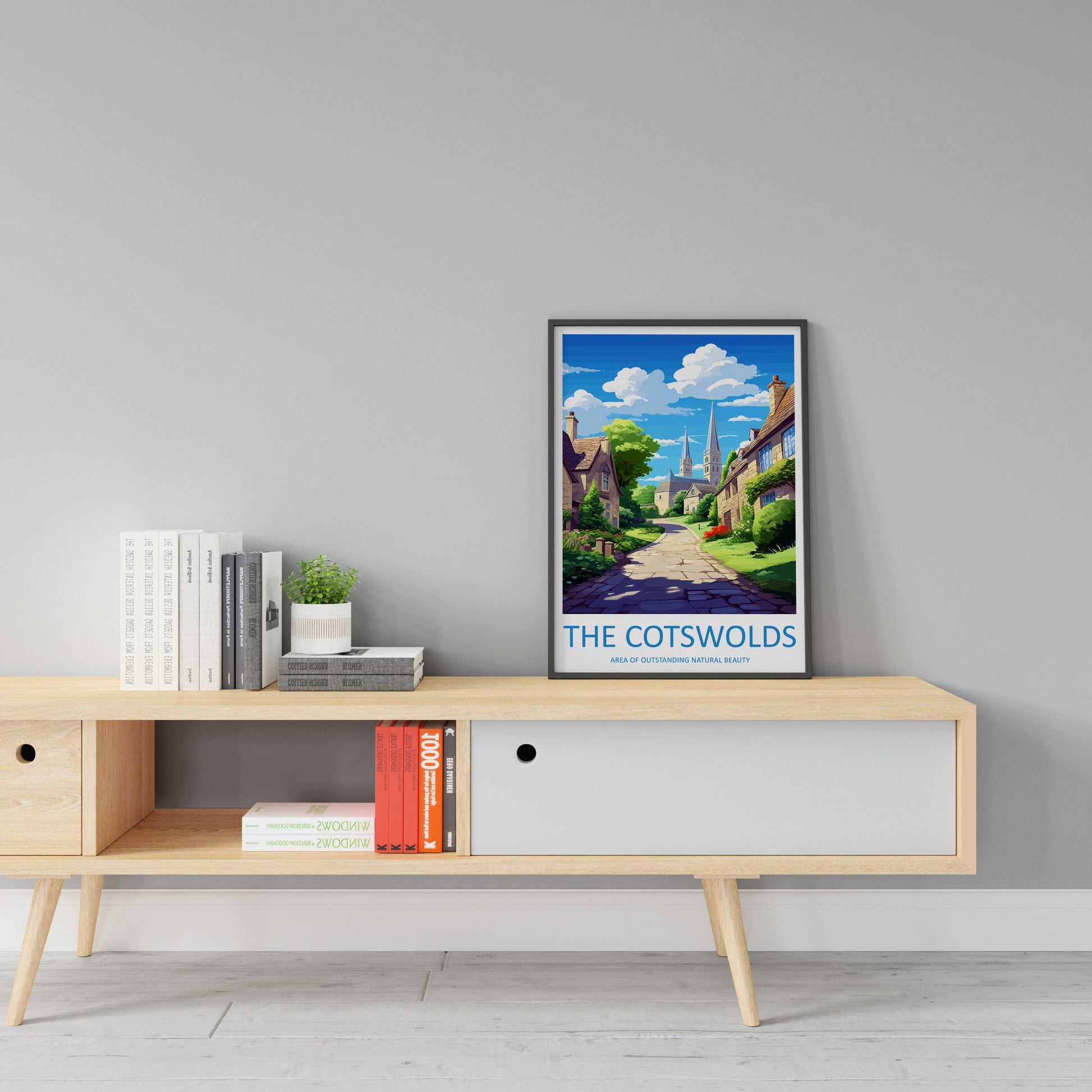 Cotswolds Travel Print Wall Art Cotswolds Wall Hanging Home Decor Cotswolds Gift Art Lovers Wall Art AONB Print