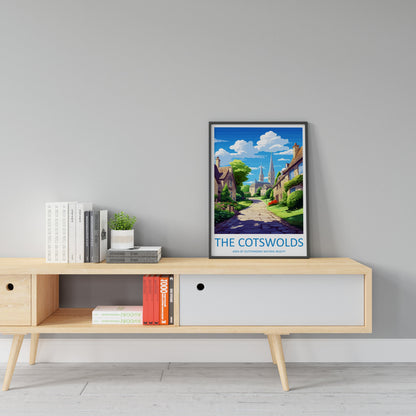 Cotswolds Travel Print Wall Art Cotswolds Wall Hanging Home Decor Cotswolds Gift Art Lovers Wall Art AONB Print