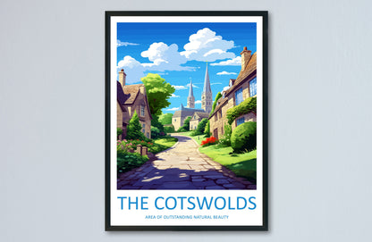 Cotswolds Travel Print Wall Art Cotswolds Wall Hanging Home Decor Cotswolds Gift Art Lovers Wall Art AONB Print