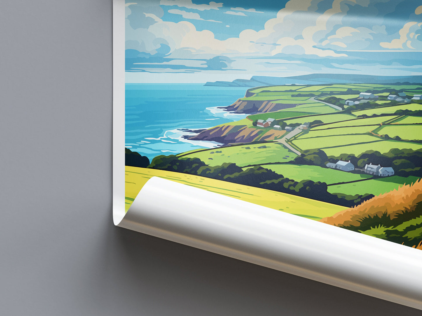 Cornwall Travel Print Wall Art Cornwall Wall Hanging Home Decor Cornwall Gift Art Lovers Wall Art AONB Print