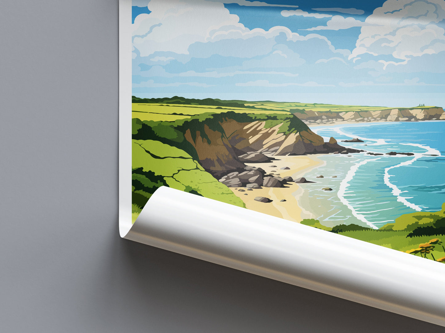 Cornwall Travel Print Wall Art Cornwall Wall Hanging Home Decor Cornwall Gift Art Lovers Wall Art AONB Print
