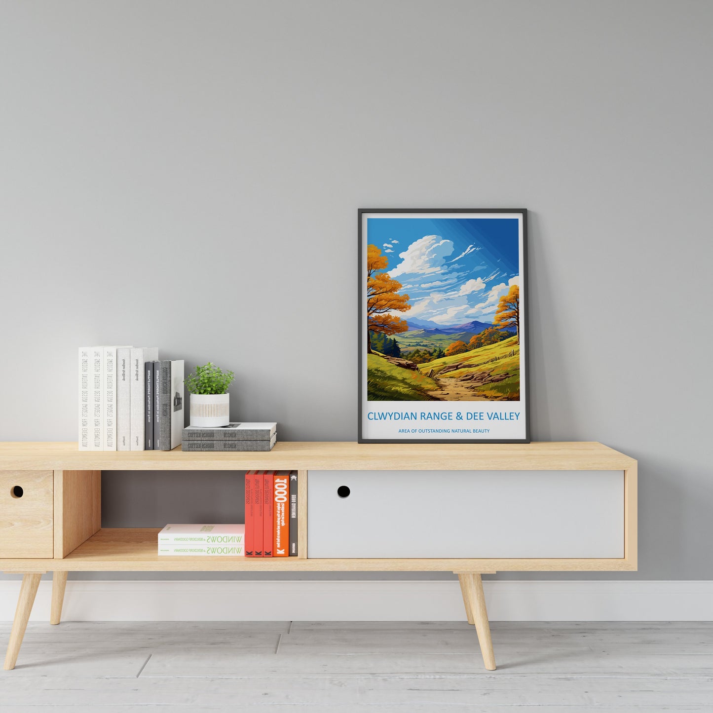 Clwydian Range and Dee Valley Travel Print Wall Art Clwydian Range and Dee Valley Wall Hanging Home Decor Clwydian Range and Dee Valley AONB