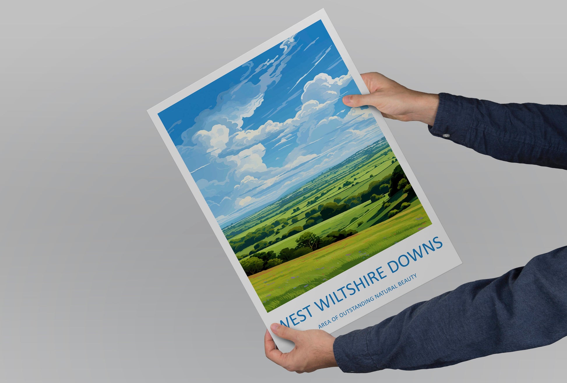 West Wiltshire Downs Travel Print Wall Art West Wiltshire Downs Wall Hanging Home Decor West Wiltshire Downs Gift Art Lovers Wall Art AONB