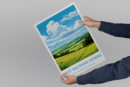 West Wiltshire Downs Travel Print Wall Art West Wiltshire Downs Wall Hanging Home Decor West Wiltshire Downs Gift Art Lovers Wall Art AONB