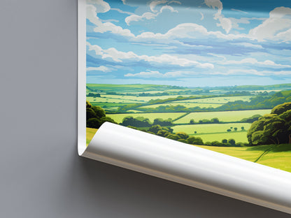 West Wiltshire Downs Travel Print Wall Art West Wiltshire Downs Wall Hanging Home Decor West Wiltshire Downs Gift Art Lovers Wall Art AONB