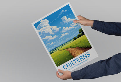 Chilterns Travel Print Wall Art Chilterns Wall Hanging Home Decor Chilterns Gift Art Lovers Wall Art AONB Print