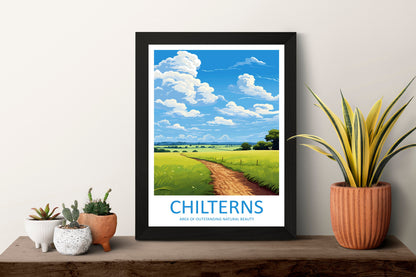 Chilterns Travel Print Wall Art Chilterns Wall Hanging Home Decor Chilterns Gift Art Lovers Wall Art AONB Print