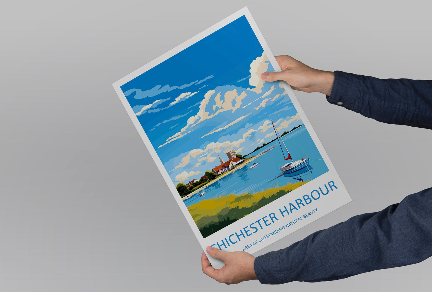 Chichester Harbor Travel Print Wall Art Chichester Harbor Wall Hanging Home Decor Chichester Harbor Gift Art Lovers Wall Art AONB Print