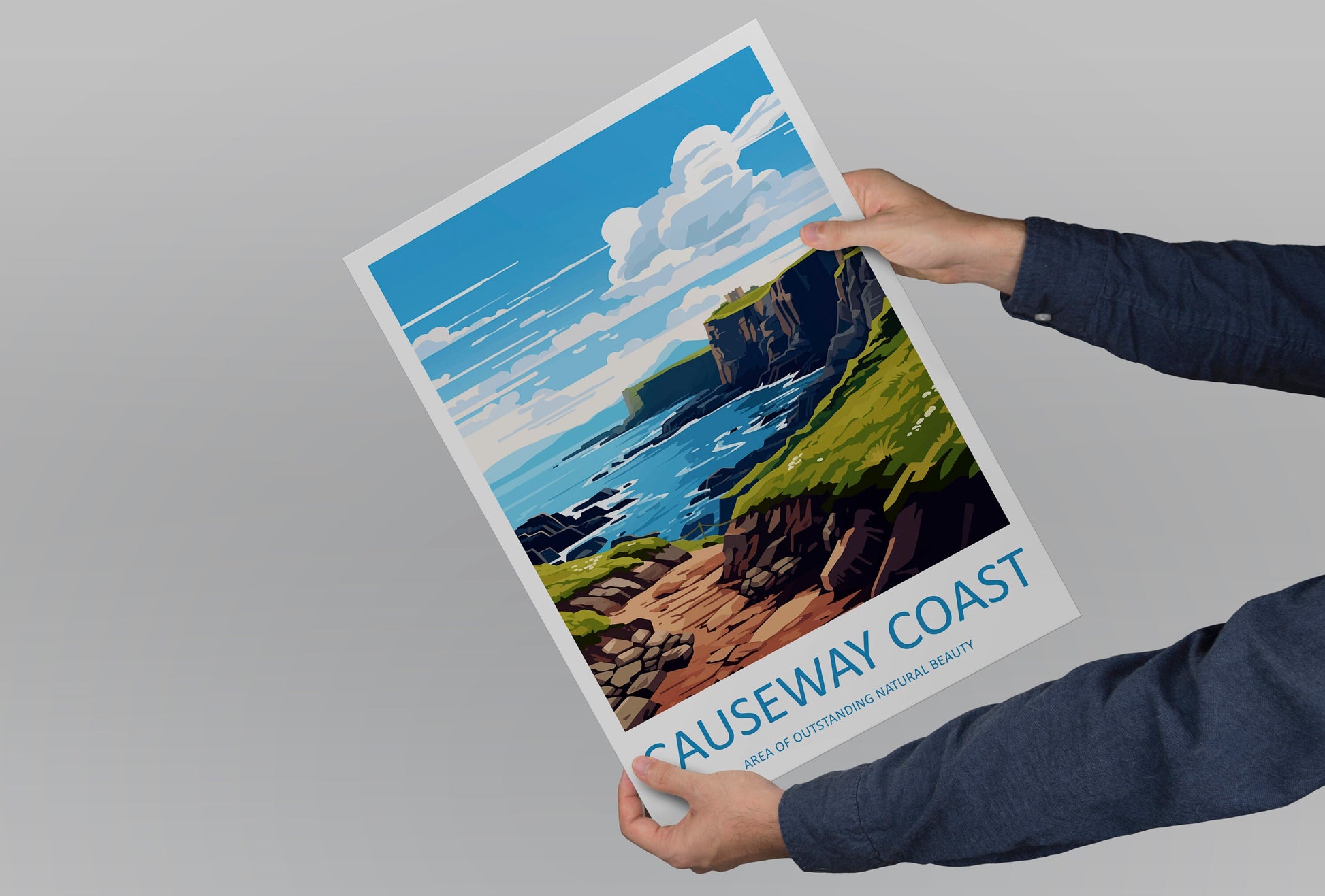 Causeway Coast Travel Print Wall Art Causeway Coast Wall Hanging Home Decor Causeway Coast Gift Art Lovers Wall Art AONB Print