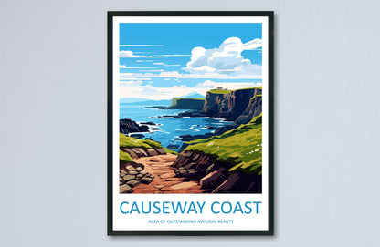 Causeway Coast Travel Print Wall Art Causeway Coast Wall Hanging Home Decor Causeway Coast Gift Art Lovers Wall Art AONB Print