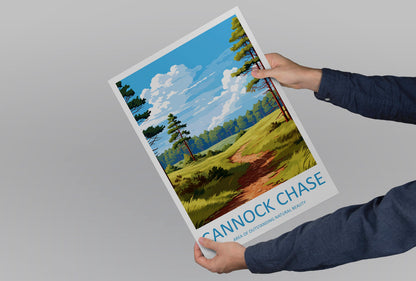 Cannock Chase Travel Print Wall Art Cannock Chase Wall Hanging Home Decor Cannock Chase Gift Art Lovers Wall Art AONB Print