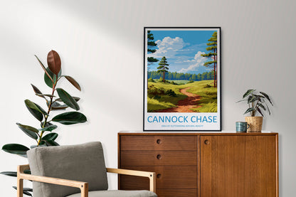 Cannock Chase Travel Print Wall Art Cannock Chase Wall Hanging Home Decor Cannock Chase Gift Art Lovers Wall Art AONB Print