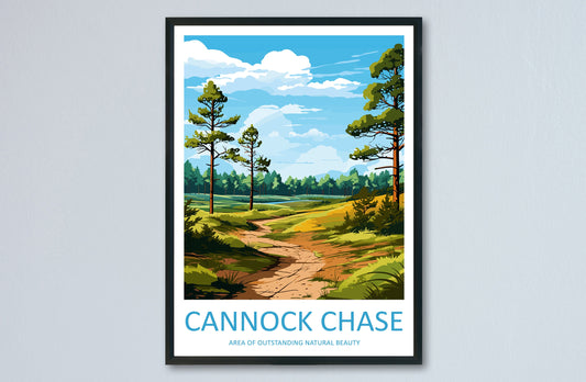 Cannock Chase Travel Print Wall Art Cannock Chase Wall Hanging Home Decor Cannock Chase Gift Art Lovers Wall Art AONB Print