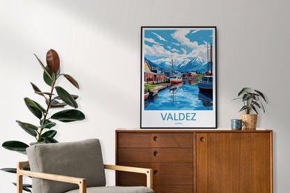 Valdez Travel Print Wall Art Valdez Wall Hanging Home Décor Valdez Gift Art Lovers Alaska Art Lover Gift Valdez Artwork Poster