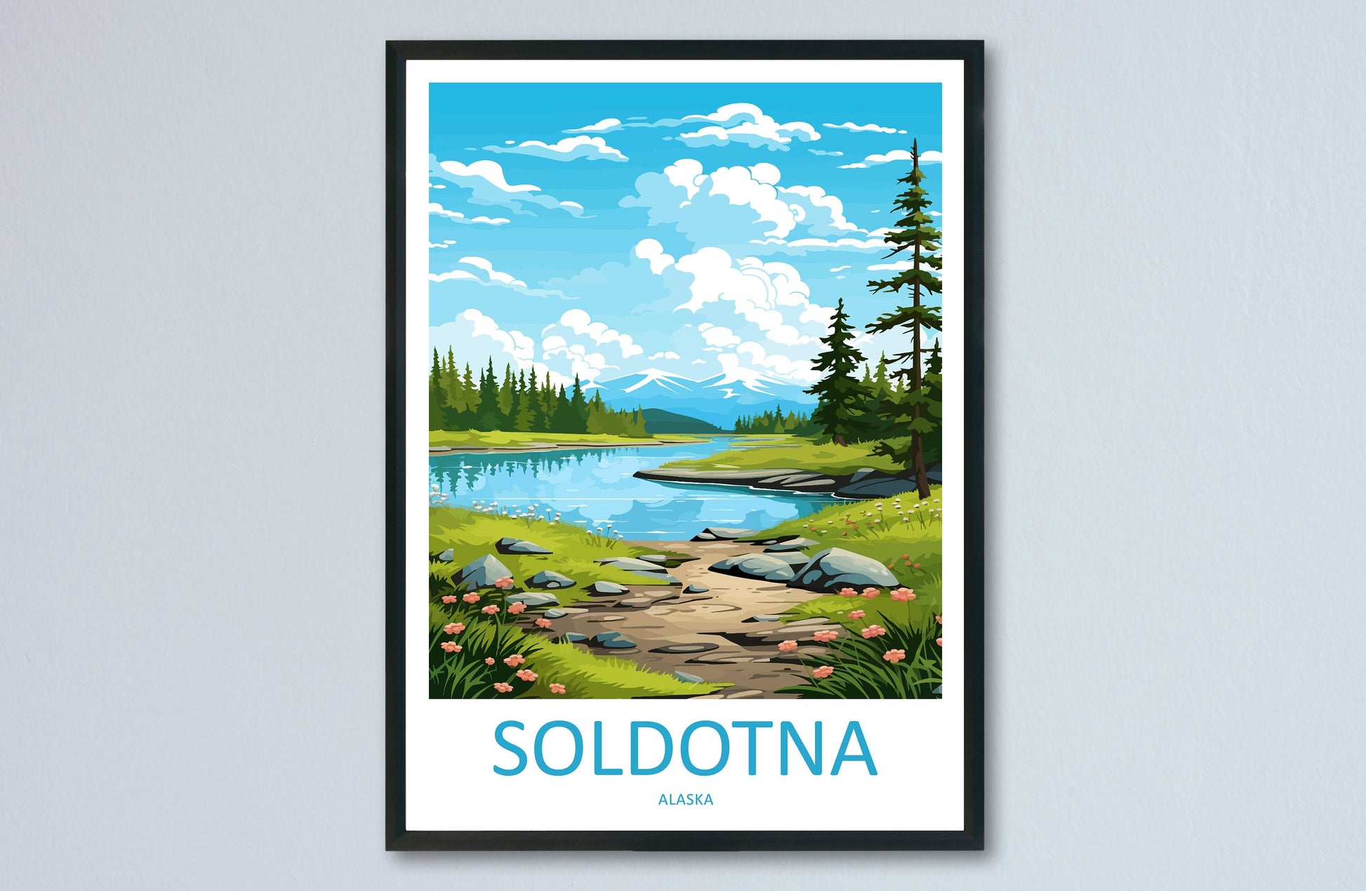 Soldotna Travel Print Wall Art Soldotna Wall Hanging Home Décor Soldotna Gift Art Lovers Alaska Art Lover Gift Soldotna Artwork Poster