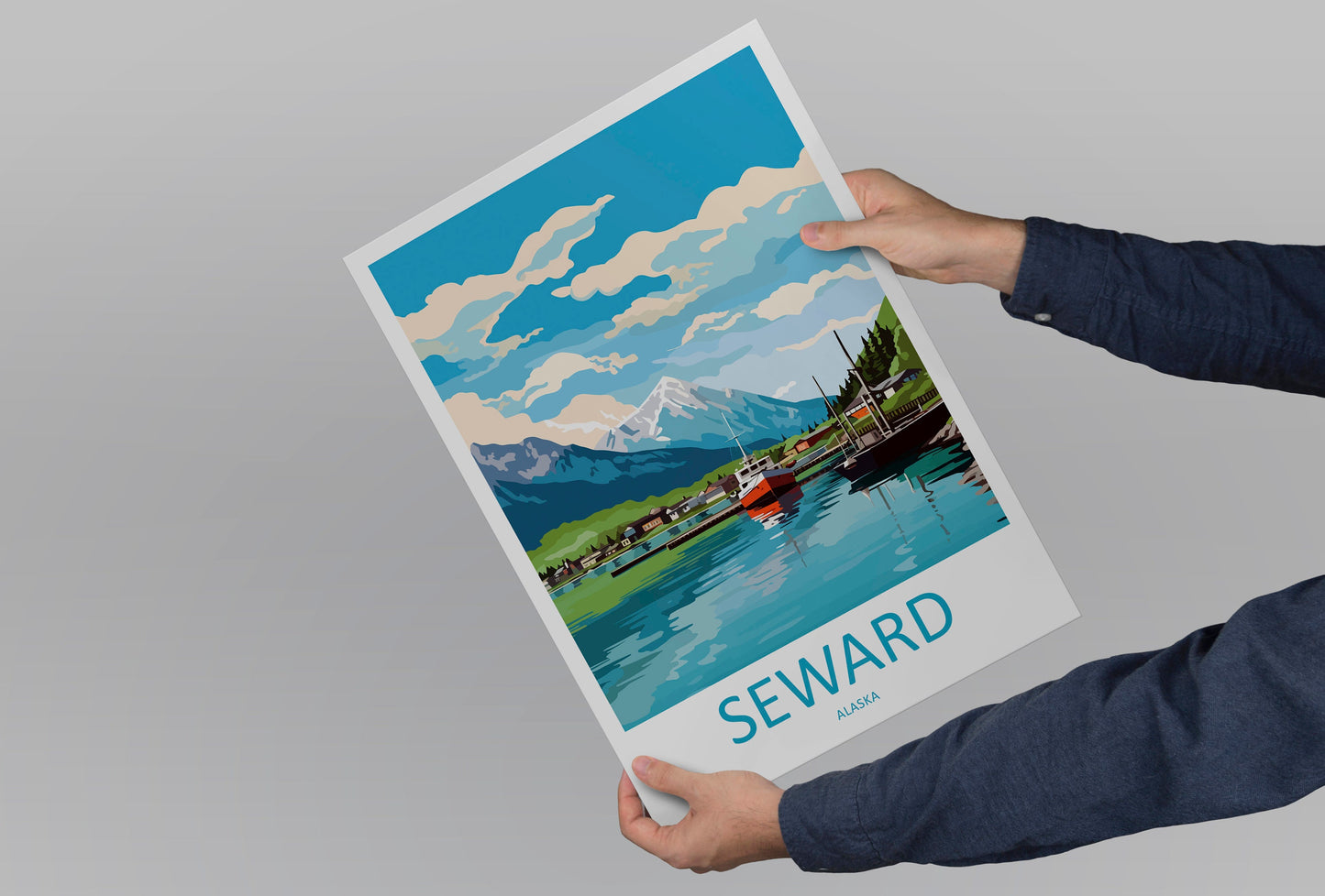 Seward Travel Print Wall Art Seward Wall Hanging Home Décor Seward Gift Art Lovers Alaska Art Lover Gift Seward Artwork