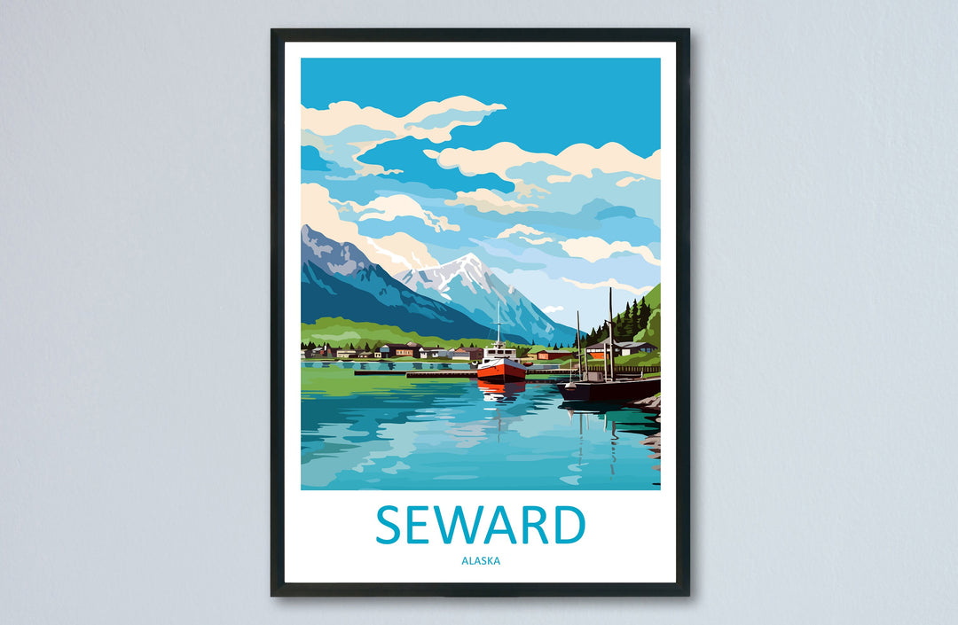 Seward Travel Print Wall Art Seward Wall Hanging Home Décor Seward Gift Art Lovers Alaska Art Lover Gift Seward Artwork