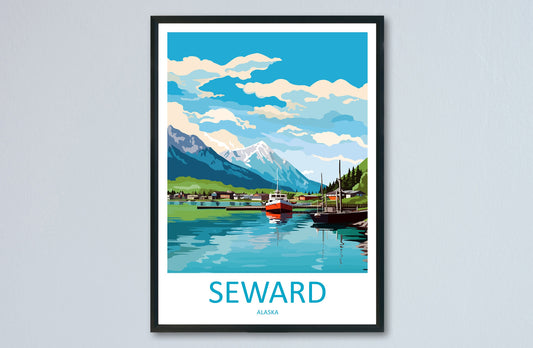 Seward Travel Print Wall Art Seward Wall Hanging Home Décor Seward Gift Art Lovers Alaska Art Lover Gift Seward Artwork