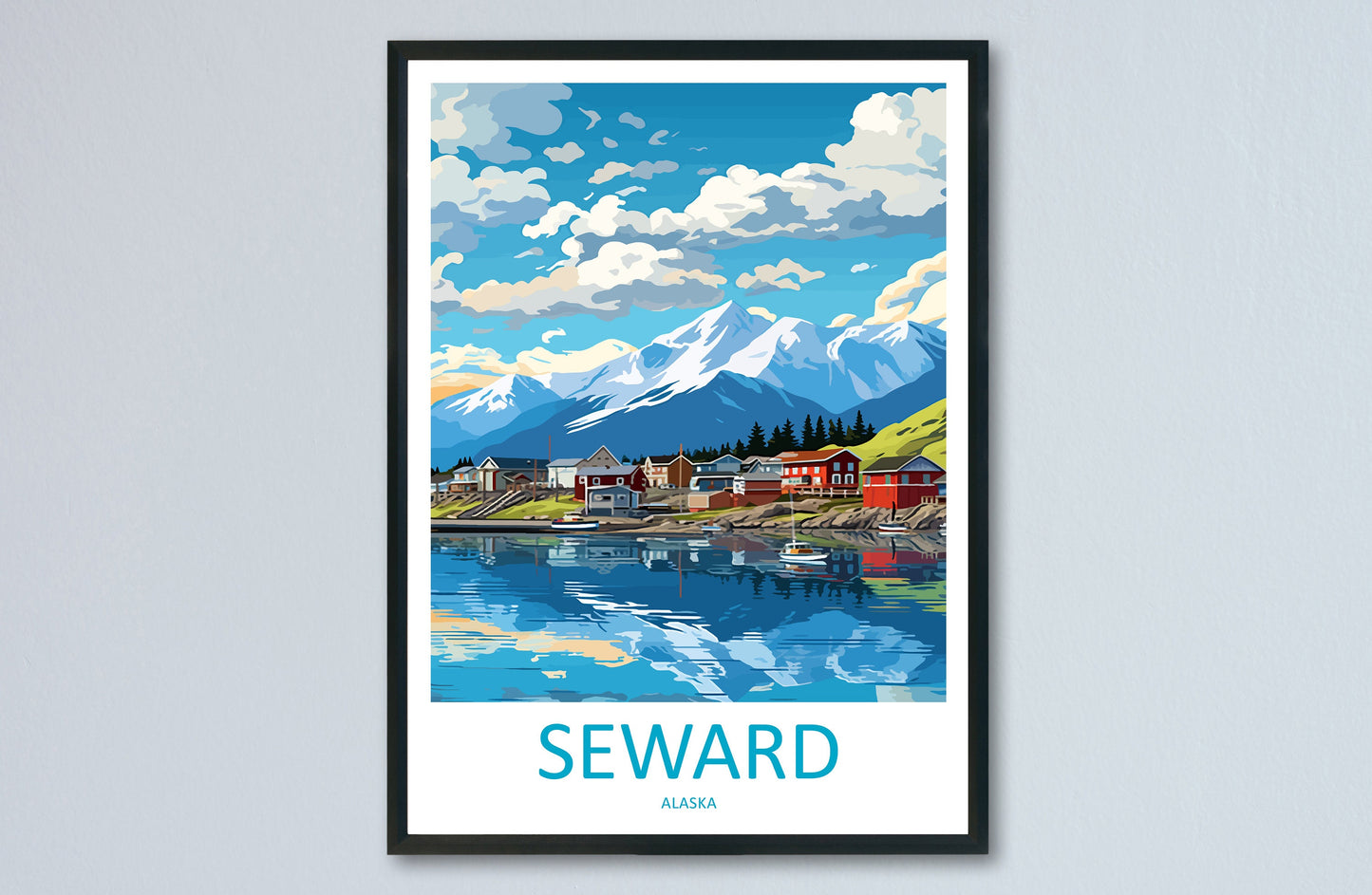 Seward Travel Print Wall Art Seward Wall Hanging Home Décor Seward Gift Art Lovers Alaska Art Lover Gift Seward Artwork