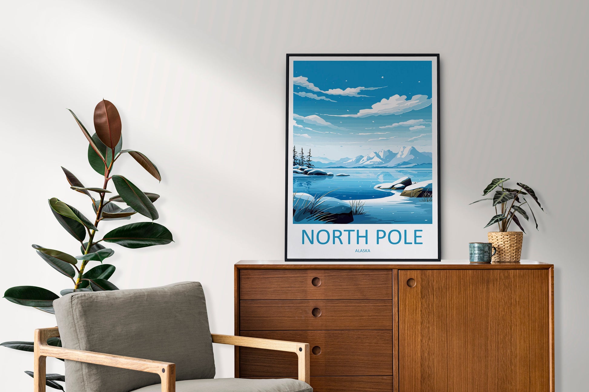 North Pole Travel Print Wall Art North Pole Wall Hanging Home Décor North Pole Gift Art Lovers Alaska Art Lover Gift North Pole Wall Art