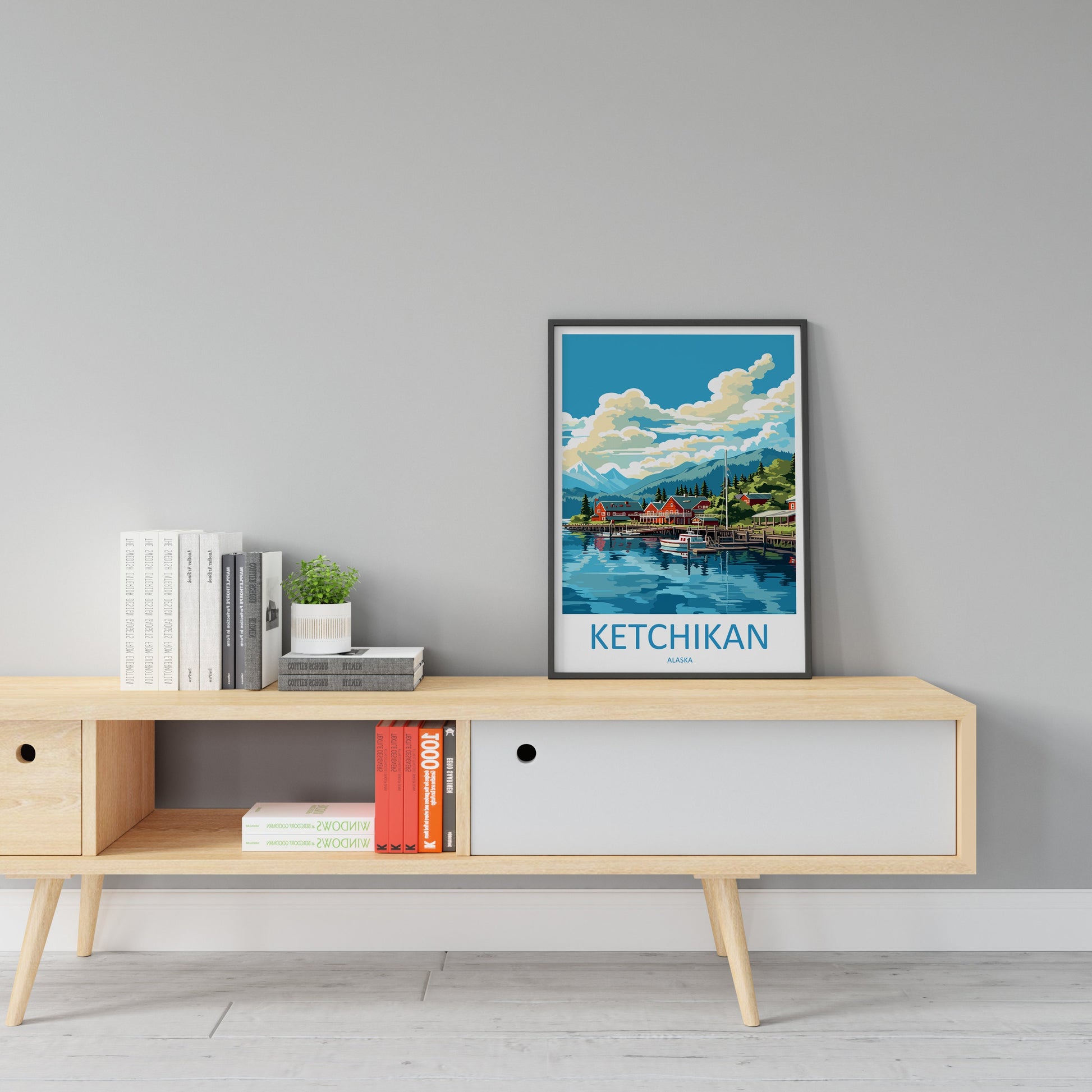 Ketchikan Travel Print Wall Art Ketchikan Wall Hanging Home Décor Ketchikan Gift Art Lovers Alaska Art Lover Gift Ketchikan Wall Art