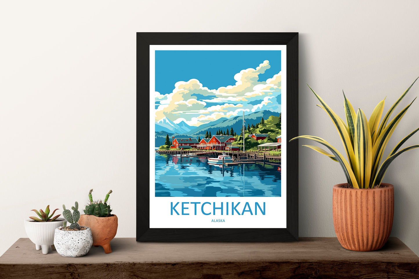 Ketchikan Travel Print Wall Art Ketchikan Wall Hanging Home Décor Ketchikan Gift Art Lovers Alaska Art Lover Gift Ketchikan Wall Art