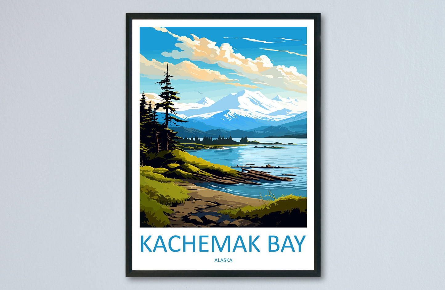 Kachemak Bay Travel Print Wall Art Kachemak Bay Wall Hanging Home Décor Kachemak Bay Gift Art Lovers Alaska Art Lover Gift Kachemak Bay Gift