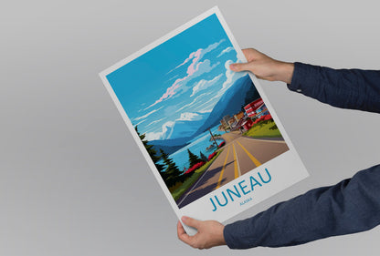Juneau Travel Print Wall Art Juneau Wall Hanging Home Décor Juneau Gift Art Lovers Alaska Art Lover Gift Juneau Gift