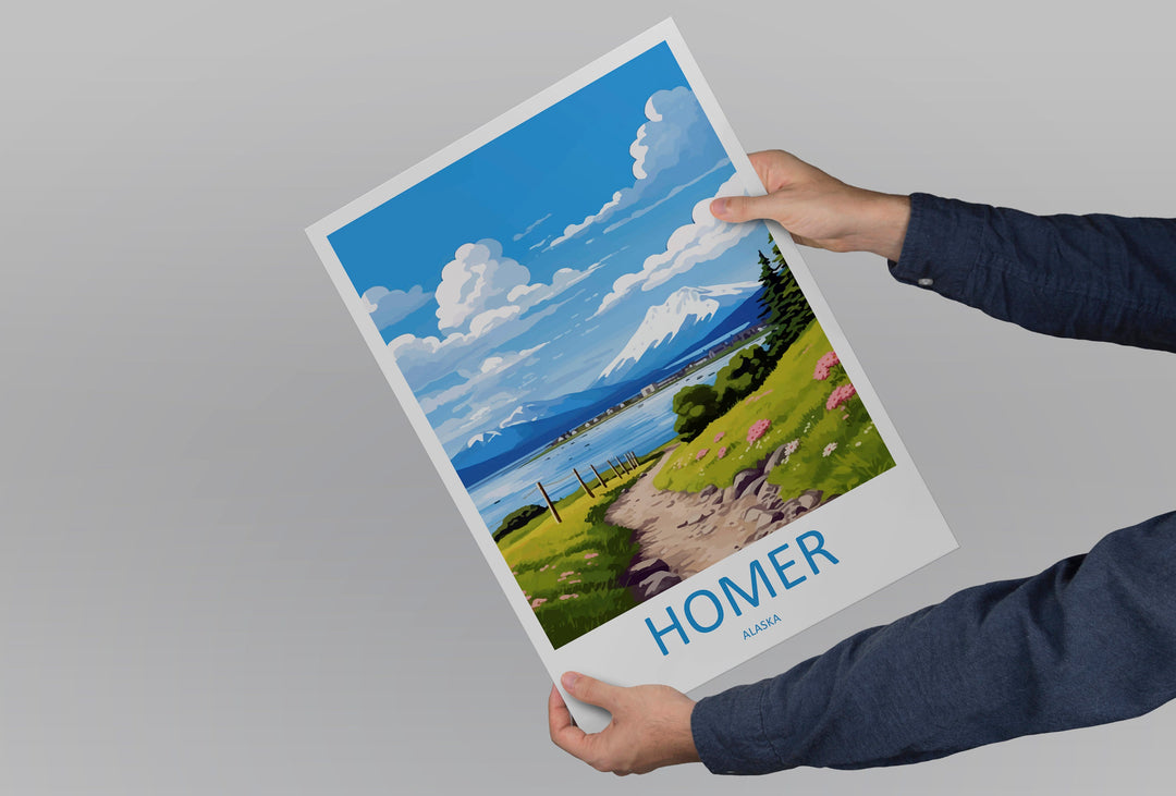 Homer Travel Print Wall Art Homer Wall Hanging Home Décor Homer Gift Art Lovers Alaska Art Lover Gift Homer Gift