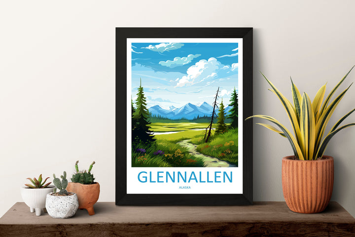 Glennallen Travel Print Wall Art Glennallen Wall Hanging Home Décor Glennallen Gift Art Lovers Alaska Art Lover Gift Glennallen Gift
