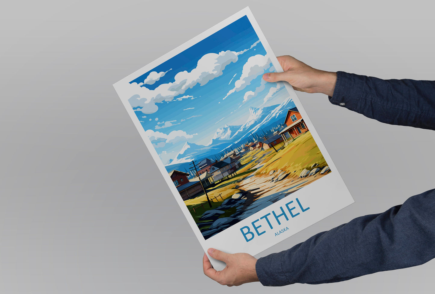 Bethel Travel Print Wall Art Bethel Wall Hanging Home Décor Bethel Gift Art Lovers Alaska Art Lover Gift Bethel Gift