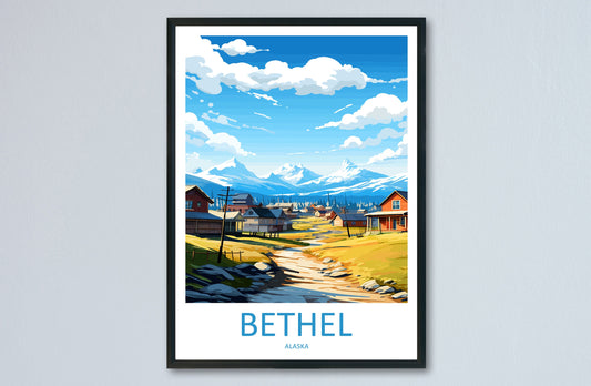 Bethel Travel Print Wall Art Bethel Wall Hanging Home Décor Bethel Gift Art Lovers Alaska Art Lover Gift Bethel Gift